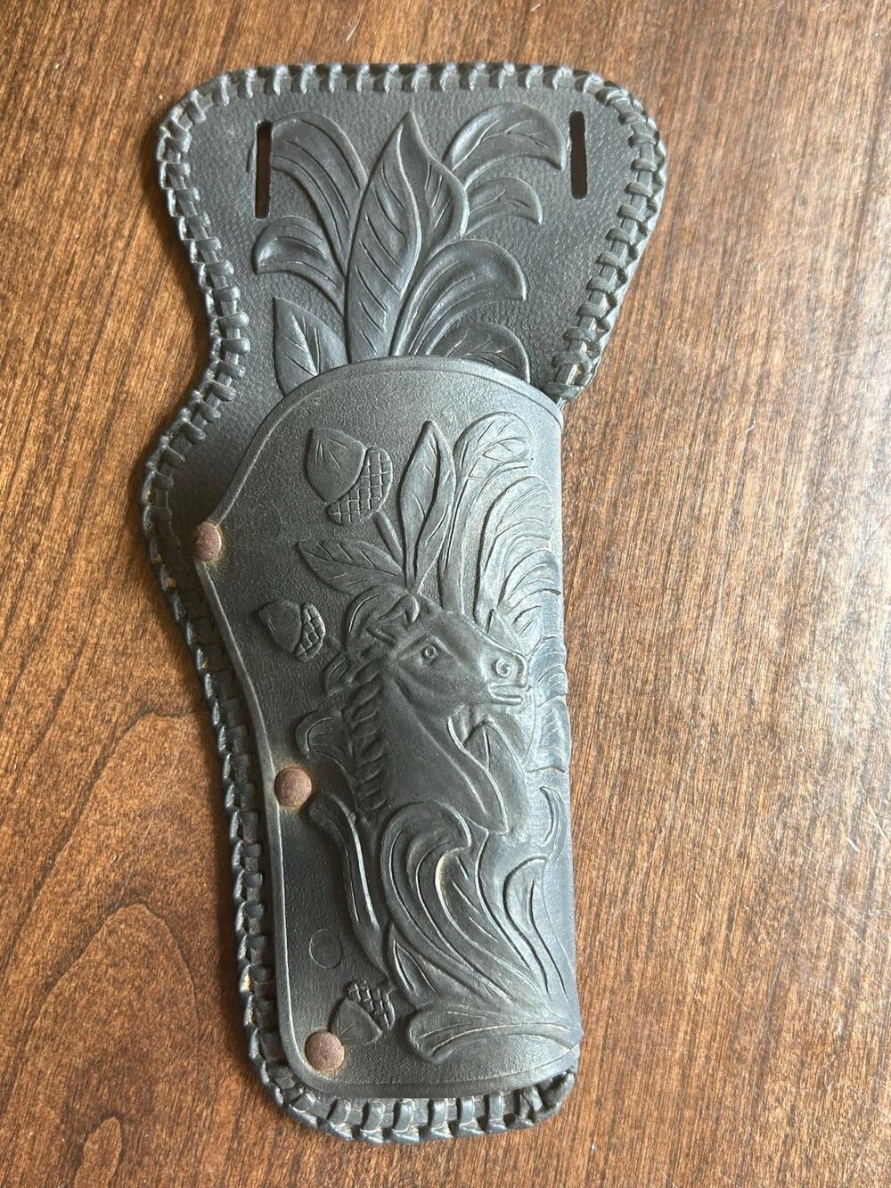 Vintage Black Toy Holsters 9” Long Plastic Horse Themed